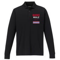 Harris Walz 2024 Kamala And Tim President Campaign Performance Long Sleeve Polo