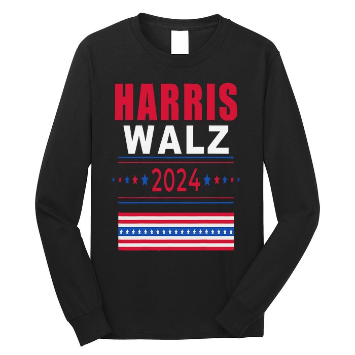 Harris Walz 2024 Kamala And Tim President Campaign Long Sleeve Shirt