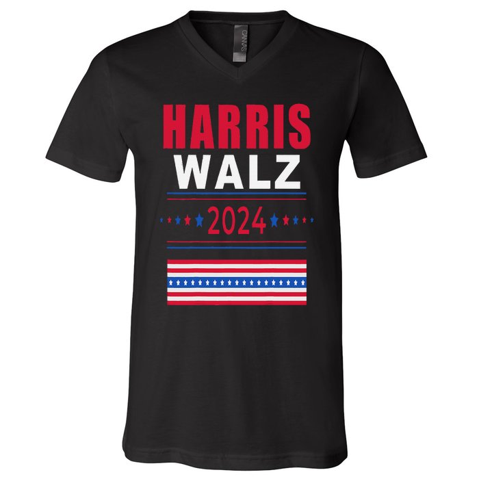 Harris Walz 2024 Kamala And Tim President Campaign V-Neck T-Shirt