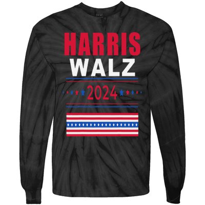 Harris Walz 2024 Kamala And Tim President Campaign Tie-Dye Long Sleeve Shirt