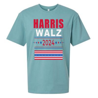 Harris Walz 2024 Kamala And Tim President Campaign Sueded Cloud Jersey T-Shirt