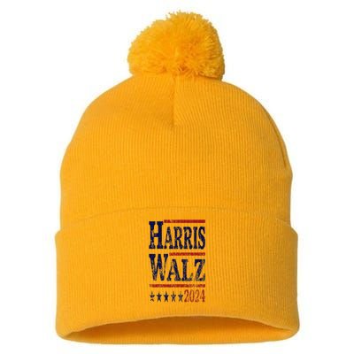 Harris Waltz 2024 Election Kamala Harris Tim Waltz 2024 Pom Pom 12in Knit Beanie