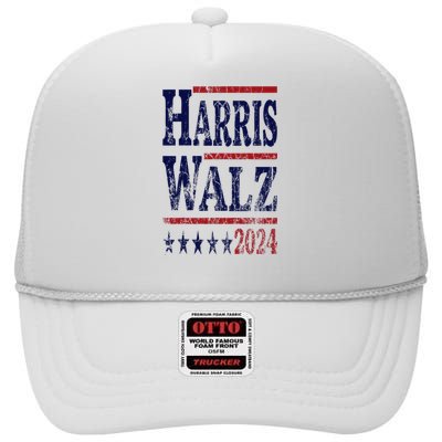 Harris Waltz 2024 Election Kamala Harris Tim Waltz 2024 High Crown Mesh Back Trucker Hat