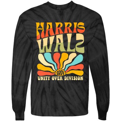 Harris Waltz 2024 Unity Over Division Boho Aesthetic Tie-Dye Long Sleeve Shirt