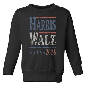 Harris Walz 2024 Election Kamala Harris Tim Waltz 2024 Toddler Sweatshirt