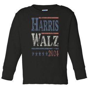 Harris Walz 2024 Election Kamala Harris Tim Waltz 2024 Toddler Long Sleeve Shirt