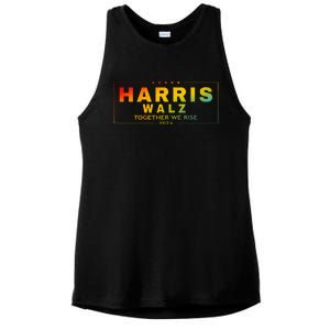 Harris Walz 2024 Together We Rise Lgbt Ladies PosiCharge Tri-Blend Wicking Tank