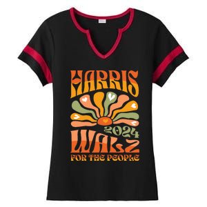 Harris Walz 2024 Election President Kamala Harris Tim Waltz Ladies Halftime Notch Neck Tee