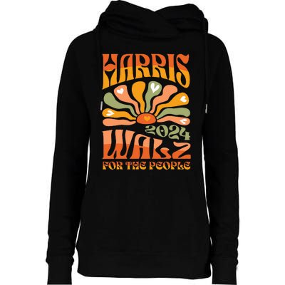 Harris Walz 2024 Election President Kamala Harris Tim Waltz Womens Funnel Neck Pullover Hood