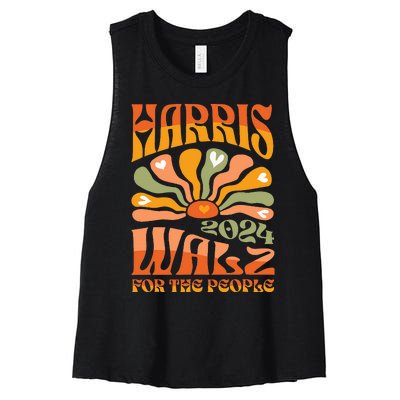 Harris Walz 2024 Election President Kamala Harris Tim Waltz Women's Racerback Cropped Tank