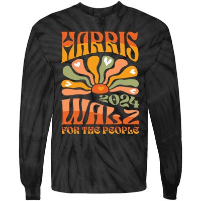 Harris Walz 2024 Election President Kamala Harris Tim Waltz Tie-Dye Long Sleeve Shirt