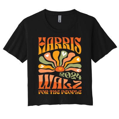 Harris Walz 2024 Election President Kamala Harris Tim Waltz Women's Crop Top Tee