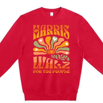 Harris Walz 2024 Election President Kamala Harris Tim Waltz Premium Crewneck Sweatshirt