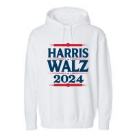 Harris Walz 2024 Election Kamala Harris Tim Walz Waltz Garment-Dyed Fleece Hoodie