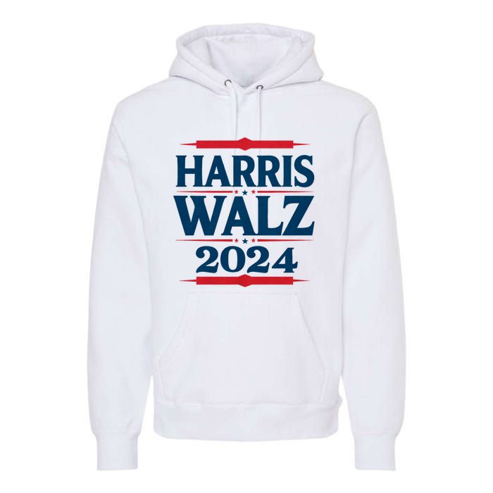 Harris Walz 2024 Election Kamala Harris Tim Walz Waltz Premium Hoodie