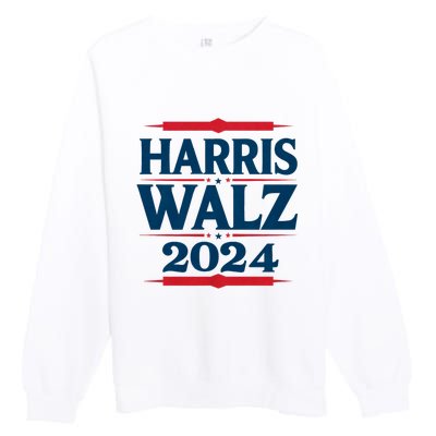 Harris Walz 2024 Election Kamala Harris Tim Walz Waltz Premium Crewneck Sweatshirt