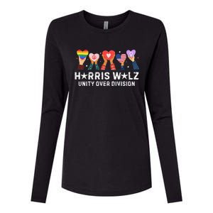 Harris Walz 2024 Unity Over Division Harris Walz 2024 Womens Cotton Relaxed Long Sleeve T-Shirt