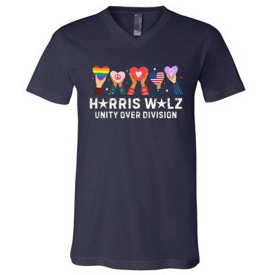 Harris Walz 2024 Unity Over Division Harris Walz 2024 V-Neck T-Shirt