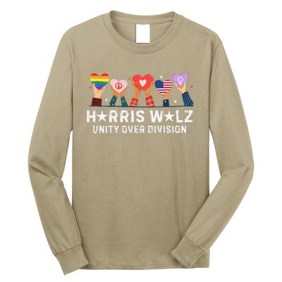 Harris Walz 2024 Unity Over Division Harris Walz 2024 Long Sleeve Shirt