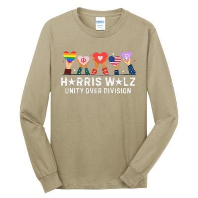 Harris Walz 2024 Unity Over Division Harris Walz 2024 Tall Long Sleeve T-Shirt