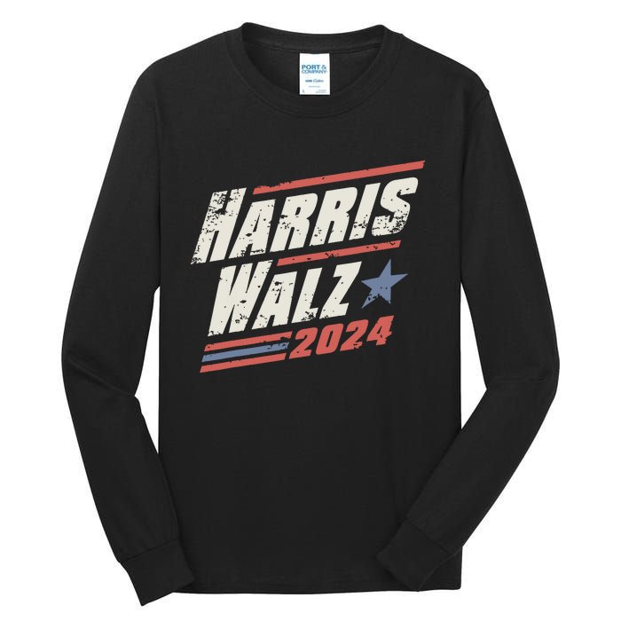 Harris Walz 2024 Vintage Style Tall Long Sleeve T-Shirt