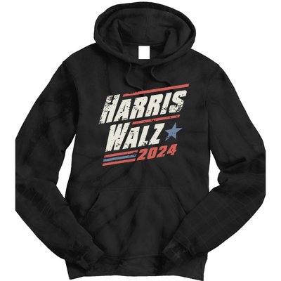 Harris Walz 2024 Vintage Style Tie Dye Hoodie