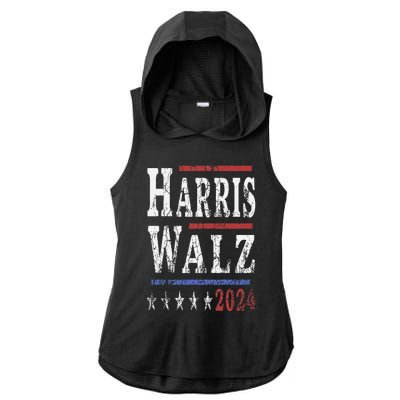 Harris Walz 2024 Election Kamala Harris Tim Waltz 2024 Ladies PosiCharge Tri-Blend Wicking Draft Hoodie Tank