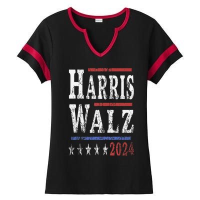 Harris Walz 2024 Election Kamala Harris Tim Waltz 2024 Ladies Halftime Notch Neck Tee