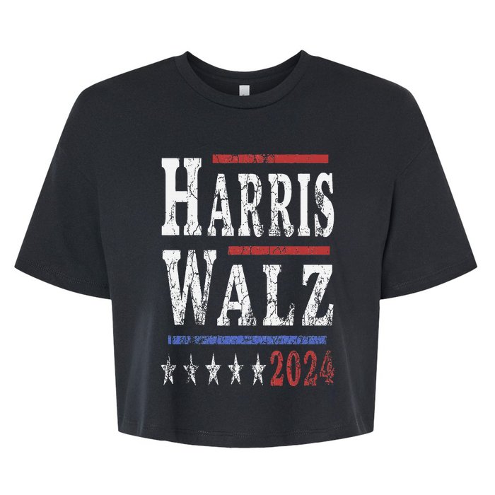 Harris Walz 2024 Election Kamala Harris Tim Waltz 2024 Bella+Canvas Jersey Crop Tee