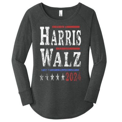 Harris Walz 2024 Election Kamala Harris Tim Waltz 2024 Women's Perfect Tri Tunic Long Sleeve Shirt