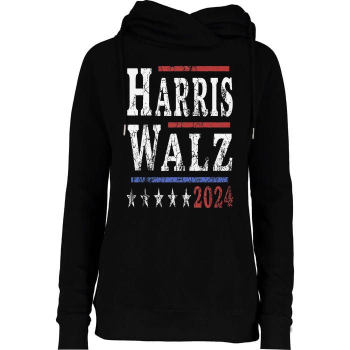 Harris Walz 2024 Election Kamala Harris Tim Waltz 2024 Womens Funnel Neck Pullover Hood