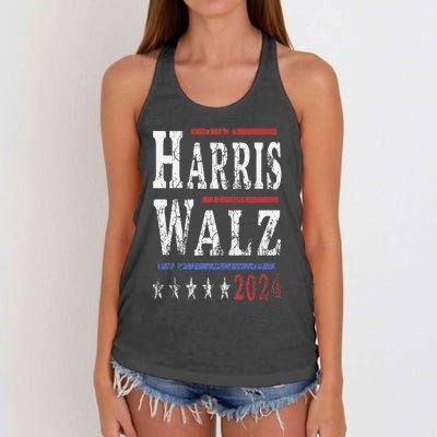 Harris Walz 2024 Election Kamala Harris Tim Waltz 2024 Women's Knotted Racerback Tank