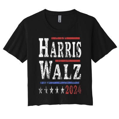 Harris Walz 2024 Election Kamala Harris Tim Waltz 2024 Women's Crop Top Tee