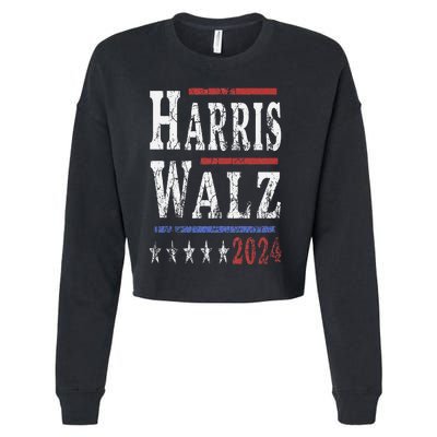 Harris Walz 2024 Election Kamala Harris Tim Waltz 2024 Cropped Pullover Crew