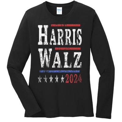 Harris Walz 2024 Election Kamala Harris Tim Waltz 2024 Ladies Long Sleeve Shirt