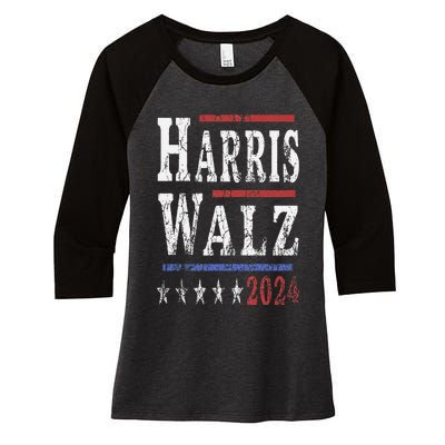 Harris Walz 2024 Election Kamala Harris Tim Waltz 2024 Women's Tri-Blend 3/4-Sleeve Raglan Shirt