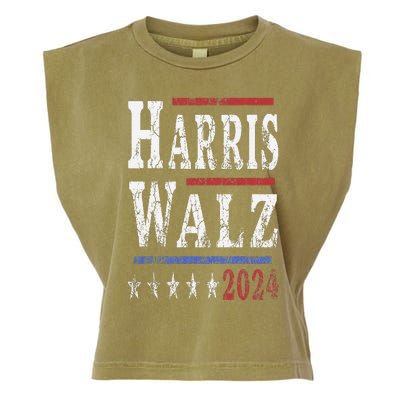 Harris Walz 2024 Election Kamala Harris Tim Waltz 2024 Garment-Dyed Women's Muscle Tee