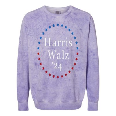 Harris Walz 2024 For President Patriotic Kamala Waltz 2024 Colorblast Crewneck Sweatshirt