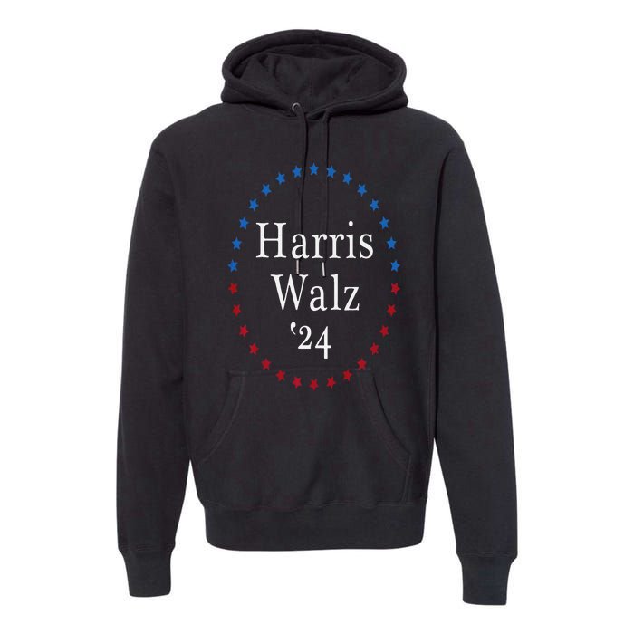 Harris Walz 2024 For President Patriotic Kamala Waltz 2024 Premium Hoodie