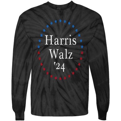 Harris Walz 2024 For President Patriotic Kamala Waltz 2024 Tie-Dye Long Sleeve Shirt