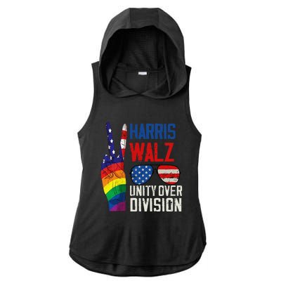 Harris Walz 2024 Unity Over Division Harris Walz 2024 Ladies PosiCharge Tri-Blend Wicking Draft Hoodie Tank