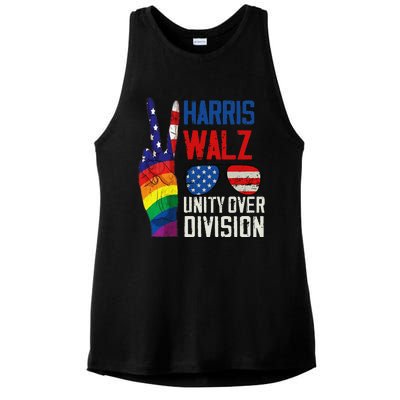 Harris Walz 2024 Unity Over Division Harris Walz 2024 Ladies PosiCharge Tri-Blend Wicking Tank