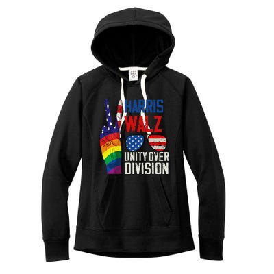 Harris Walz 2024 Unity Over Division Harris Walz 2024 Women's Fleece Hoodie