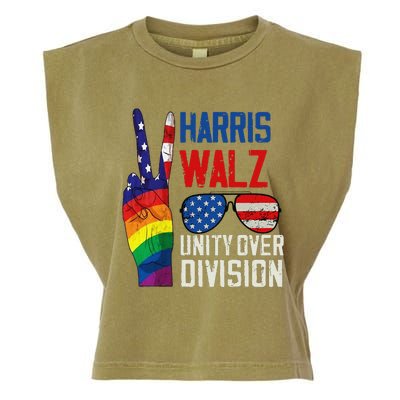 Harris Walz 2024 Unity Over Division Harris Walz 2024 Garment-Dyed Women's Muscle Tee