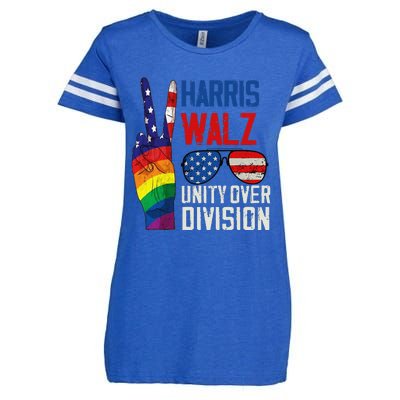 Harris Walz 2024 Unity Over Division Harris Walz 2024 Enza Ladies Jersey Football T-Shirt