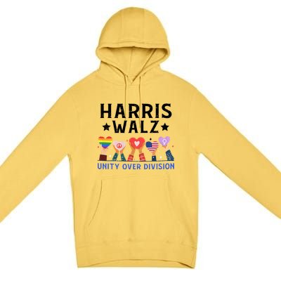 Harris Walz 2024 Unity Over Division Harris Walz 2024 Premium Pullover Hoodie