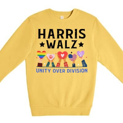 Harris Walz 2024 Unity Over Division Harris Walz 2024 Premium Crewneck Sweatshirt