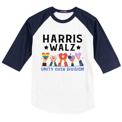 Harris Walz 2024 Unity Over Division Harris Walz 2024 Baseball Sleeve Shirt