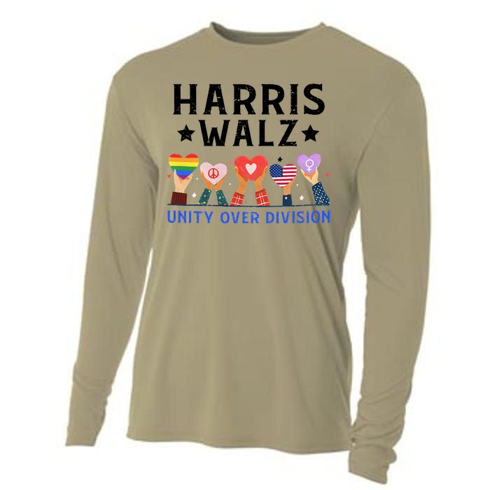 Harris Walz 2024 Unity Over Division Harris Walz 2024 Cooling Performance Long Sleeve Crew