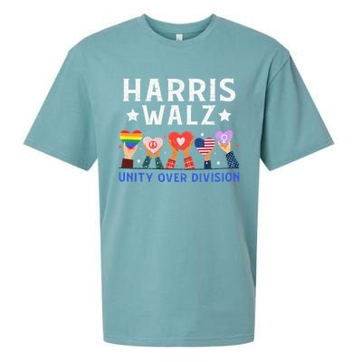 Harris Walz 2024 Unity Over Division Harris Walz 2024 Sueded Cloud Jersey T-Shirt